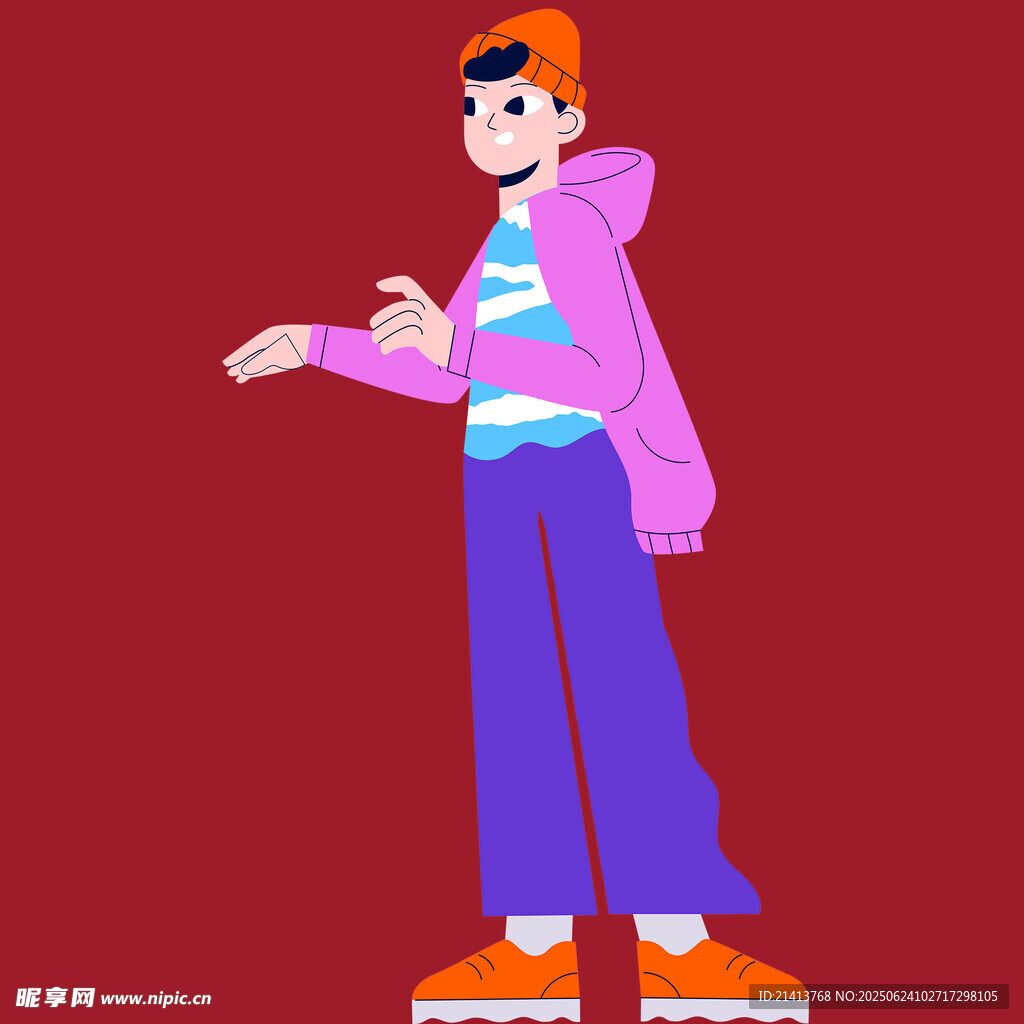 時尚穿搭的活力卡通人物