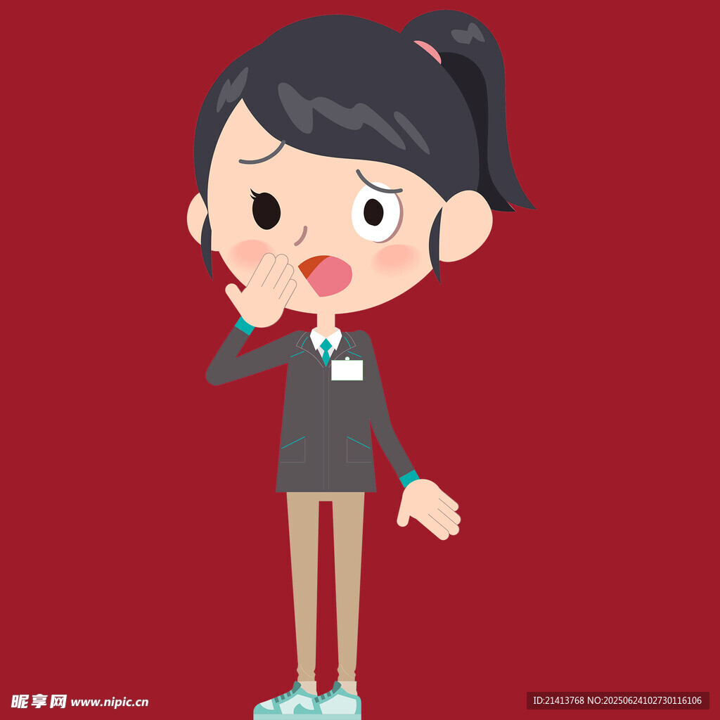 驚訝的卡通女孩