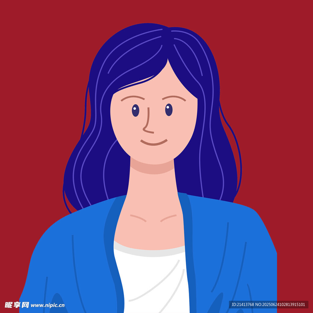 微笑藍衣女士頭像