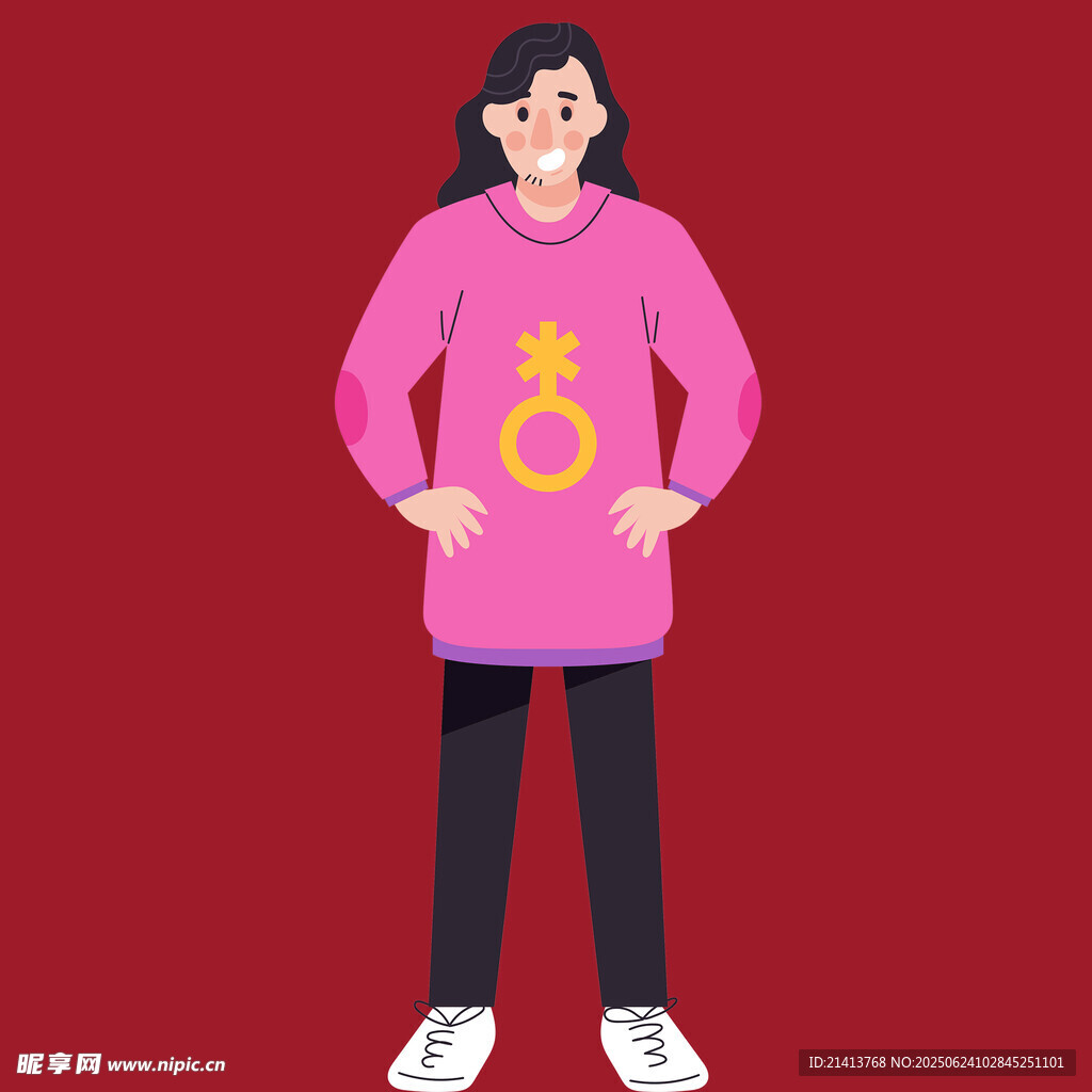 穿粉色衛衣的時尚女性
