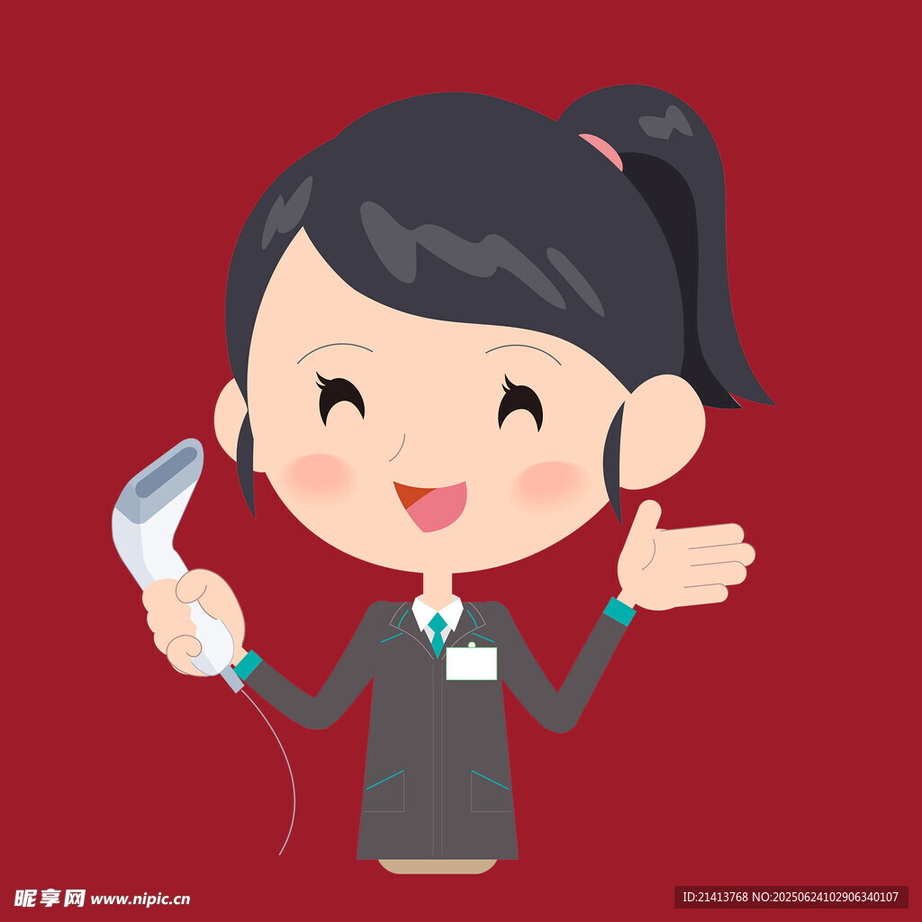 手持電話的客服女孩