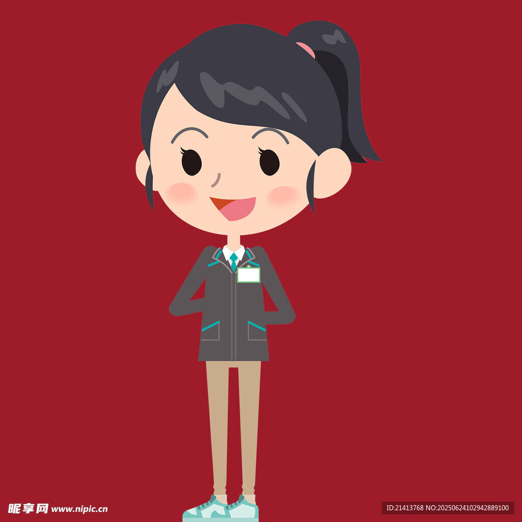 微笑的卡通職場女性形象