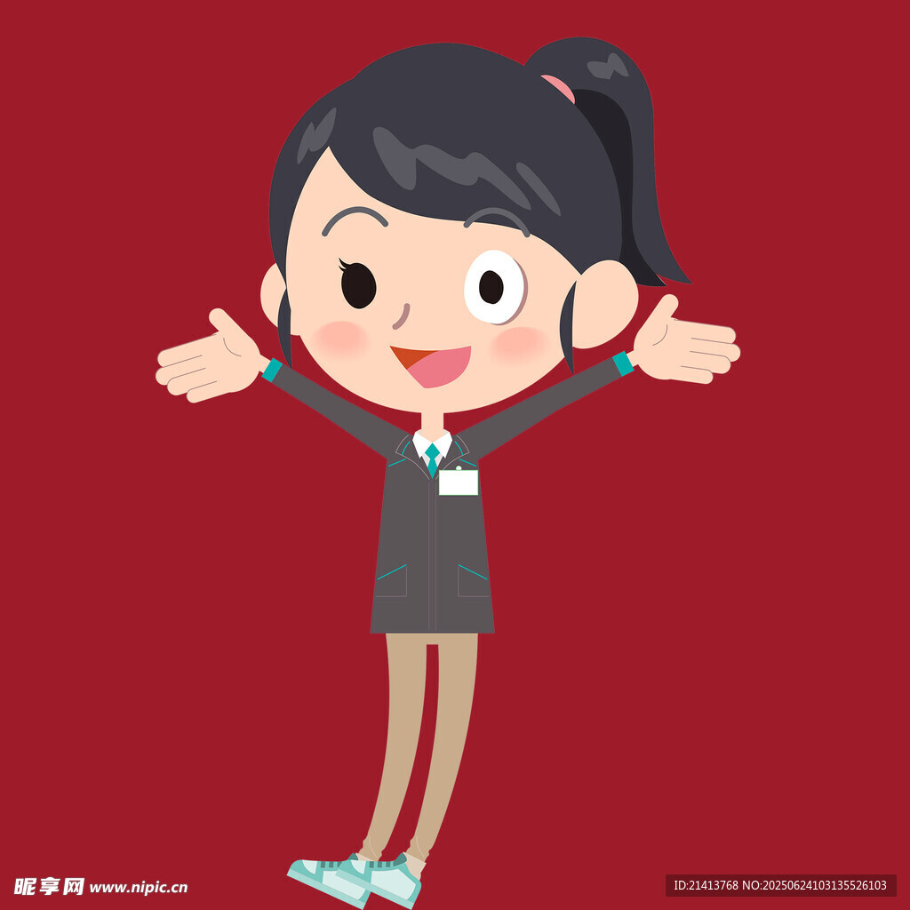 可愛女孩張開雙臂