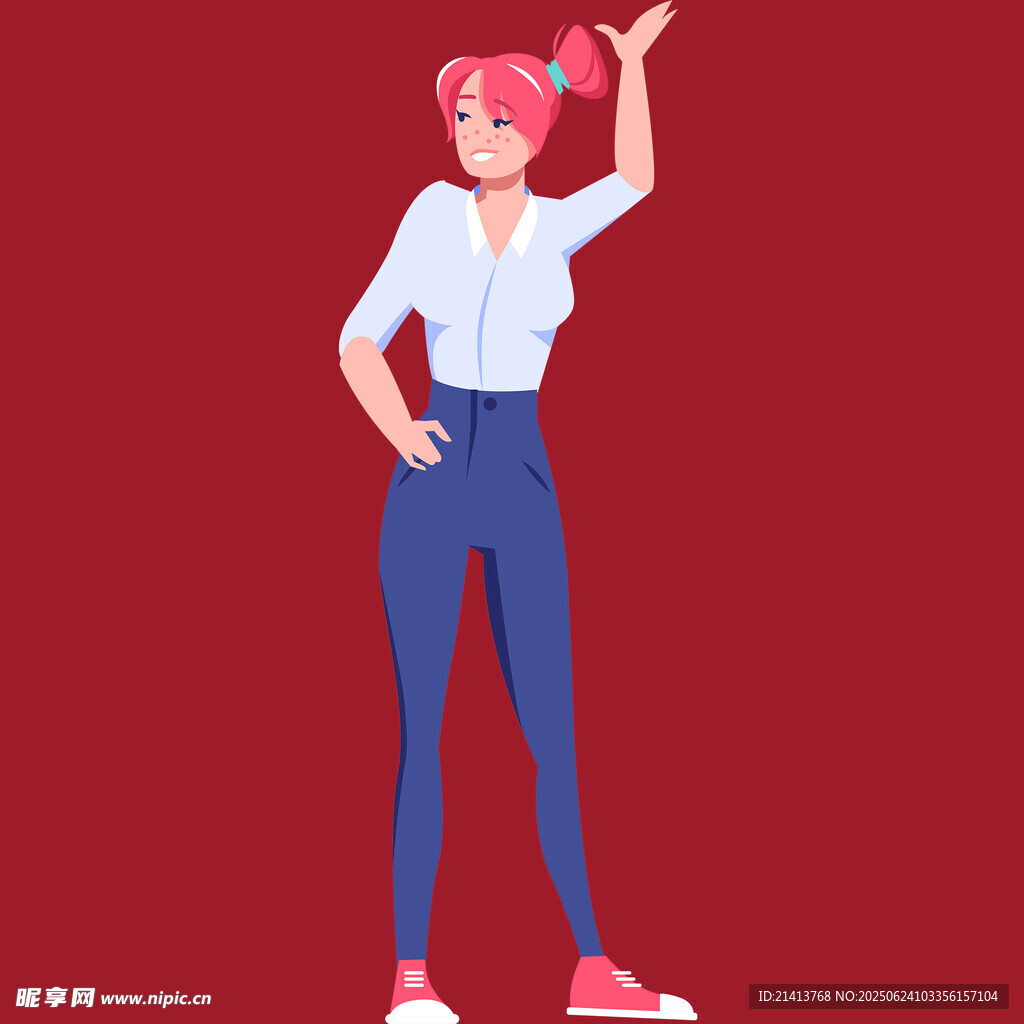 活力女孩舉手展示風(fēng)采