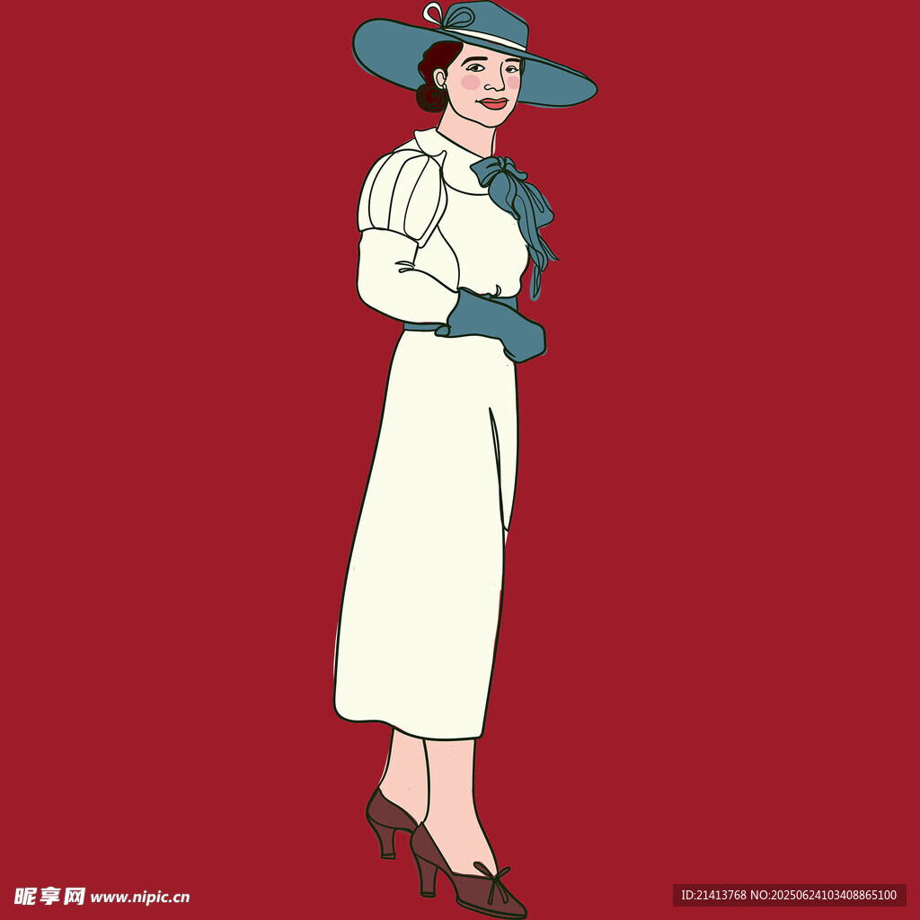 復古優雅女士時尚造型