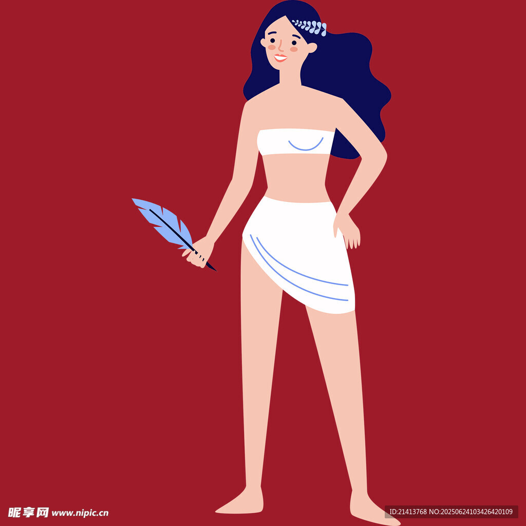 手持鏡子的希臘風(fēng)女子