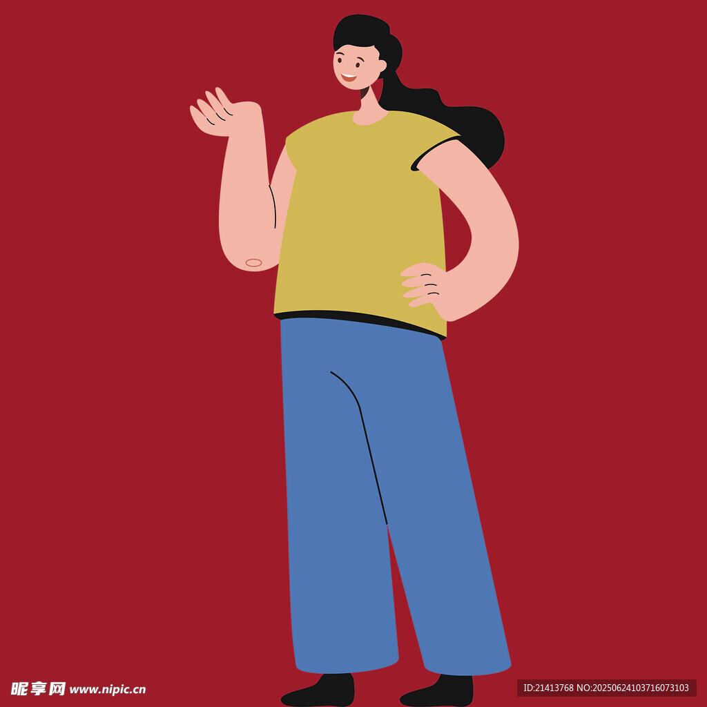 揮手示意的時尚女性