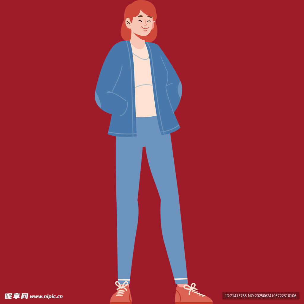 穿藍色套裝的時尚女孩