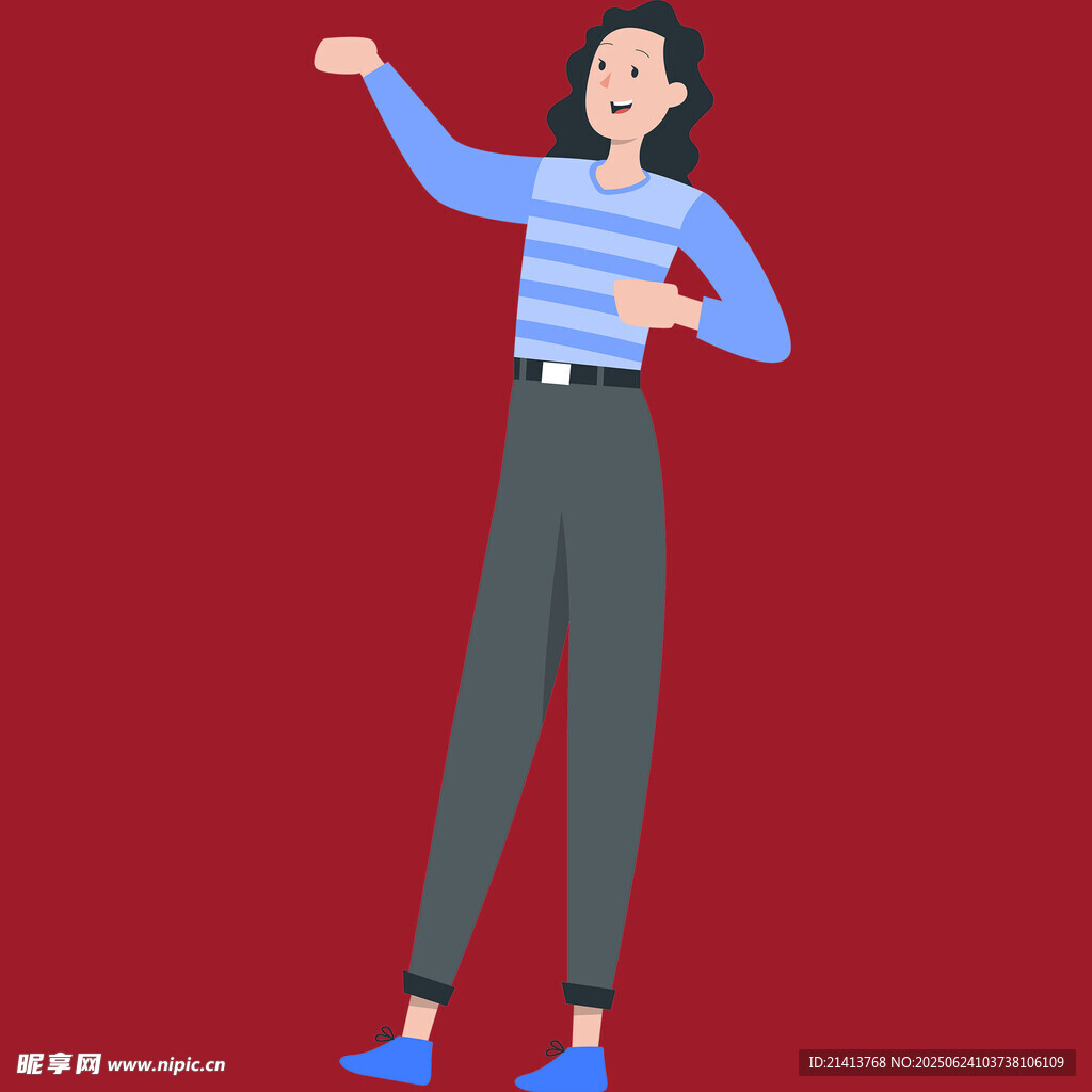 指向右側的時尚女性