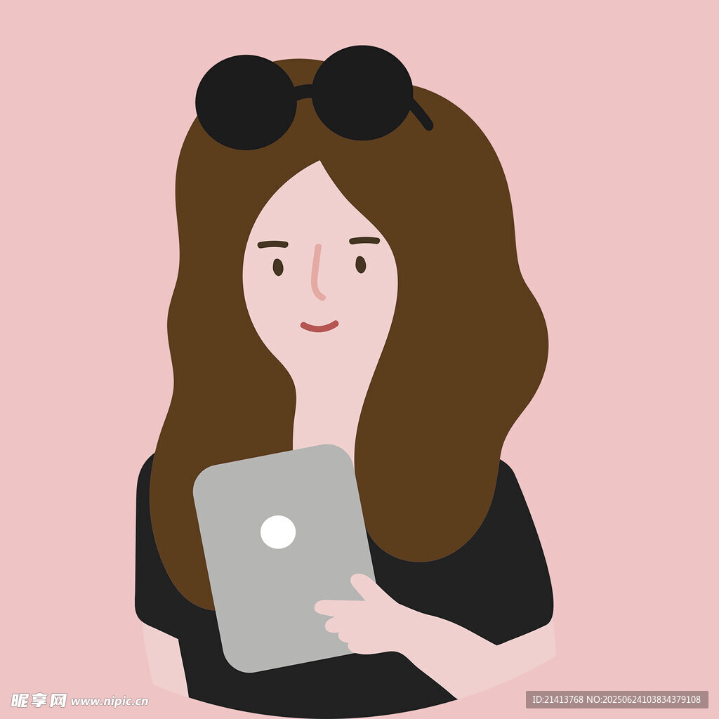 手持平板的時尚女性