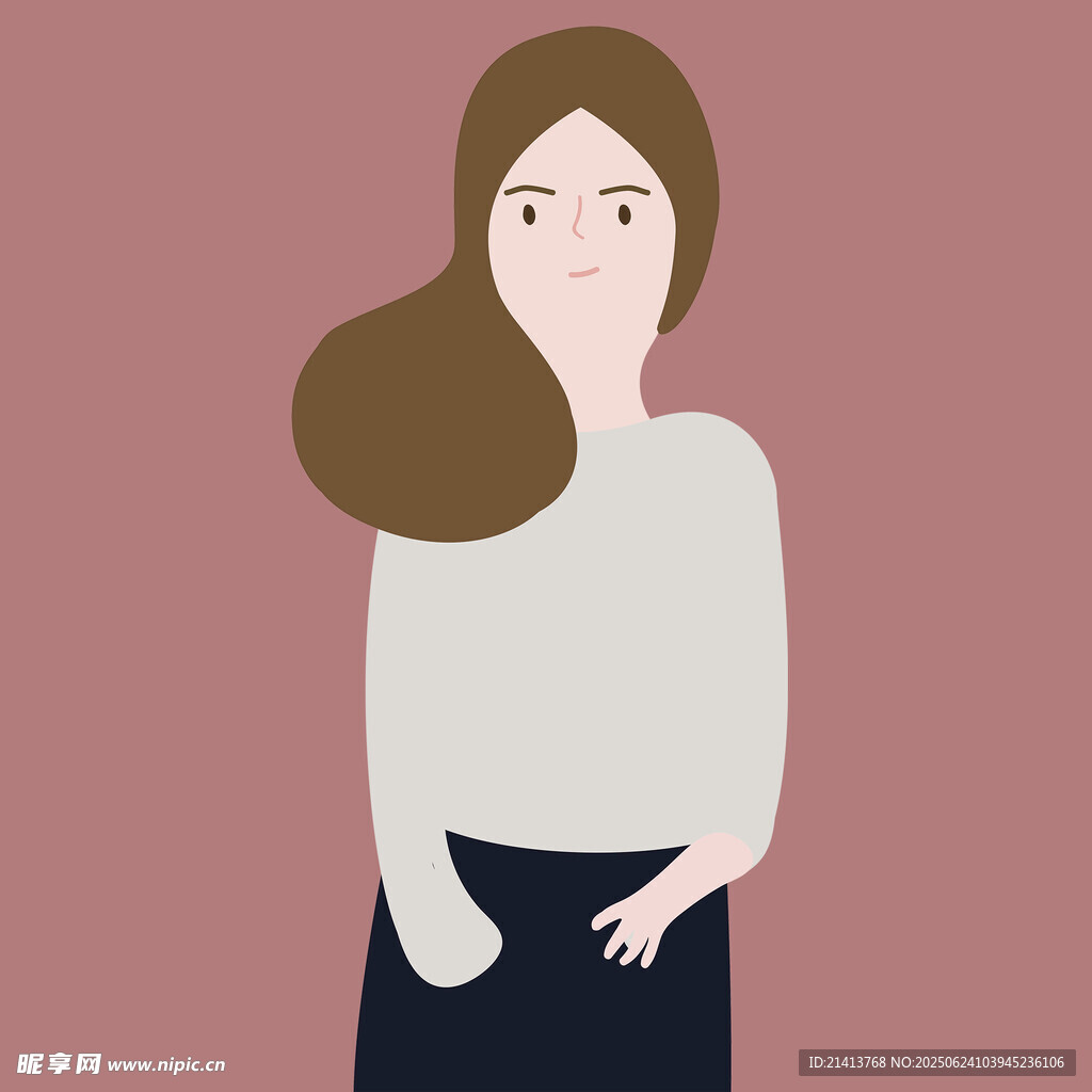 長發(fā)女子簡約風(fēng)形象展示