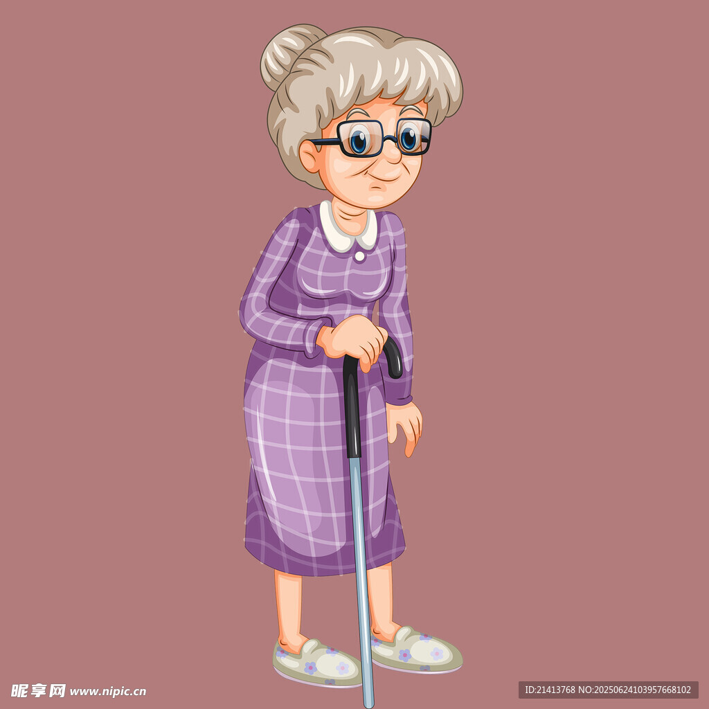 拄拐的時(shí)尚老年女性