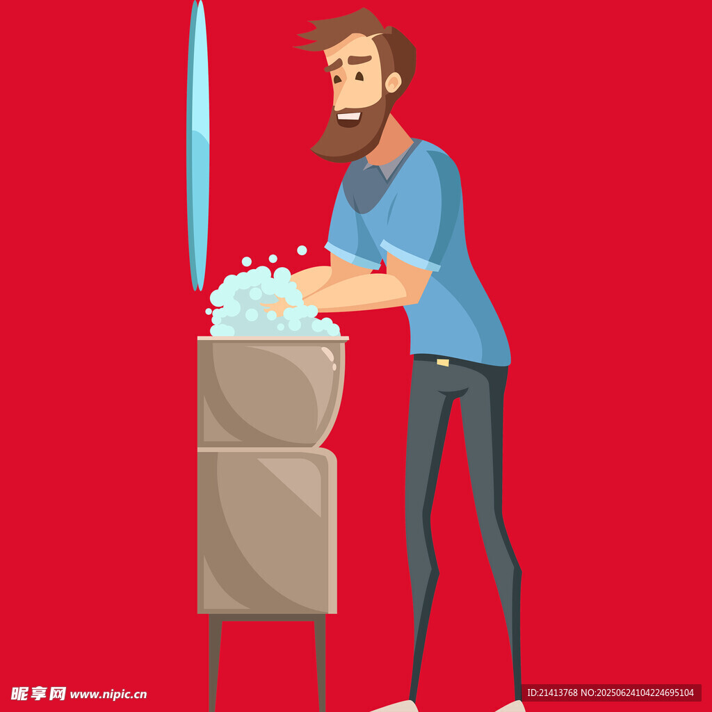 男子專注操作洗衣機