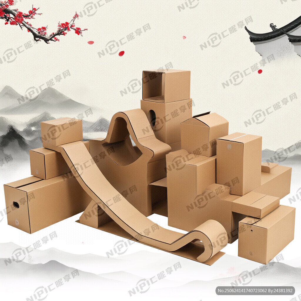 紙箱搭建的美陳