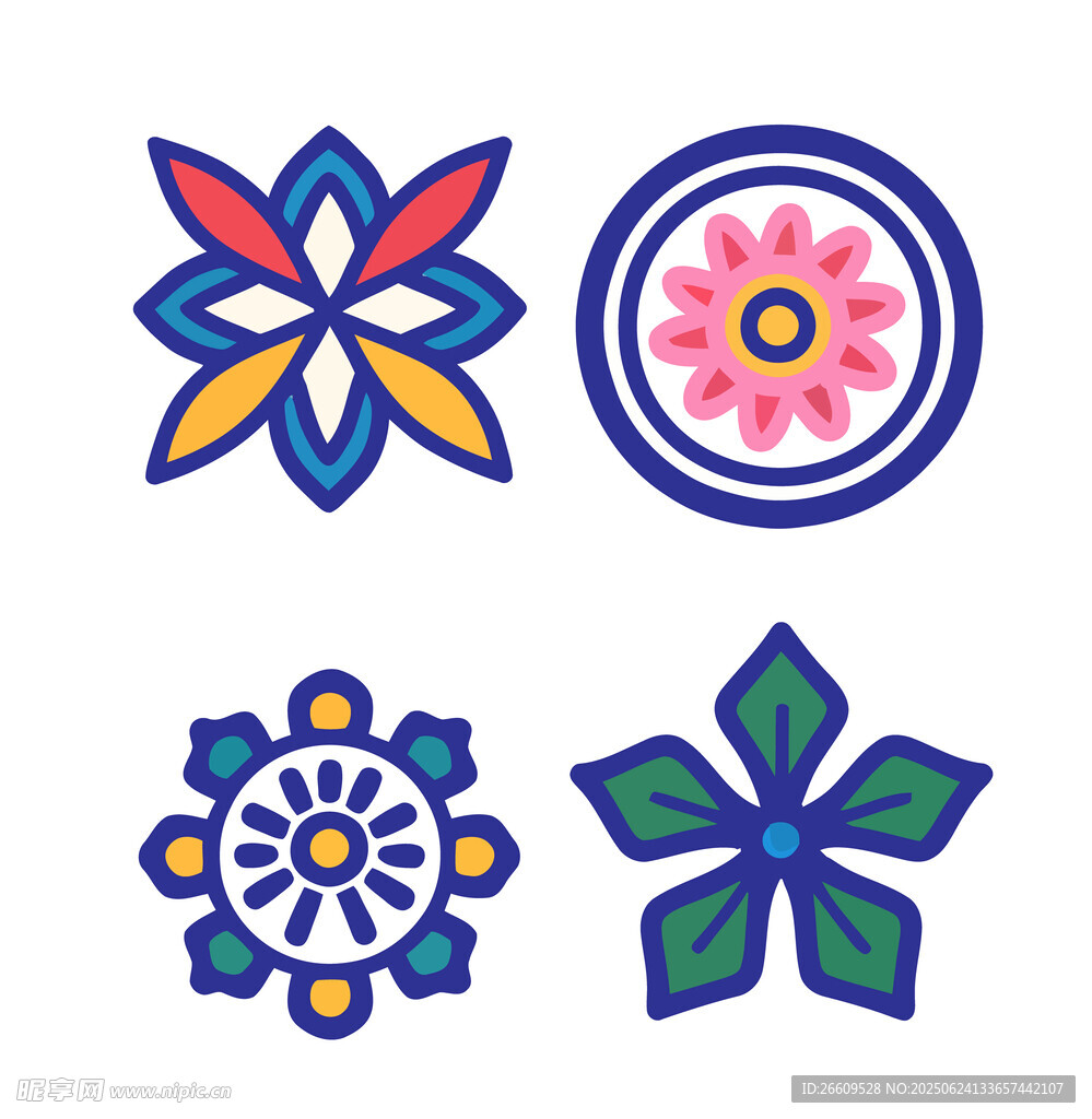 多彩花卉圖案