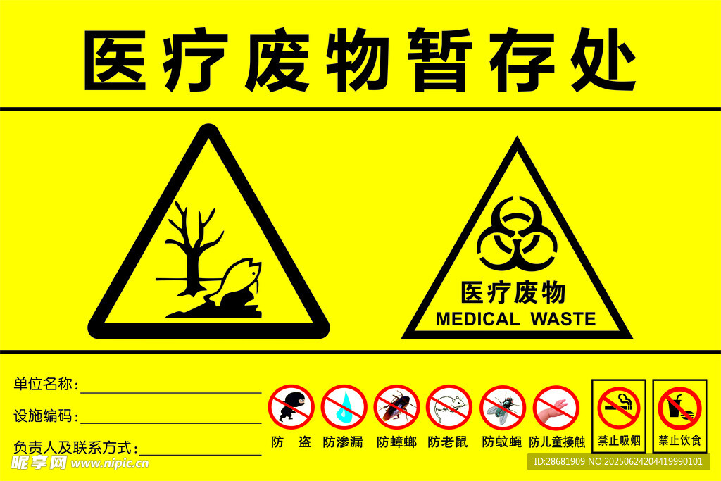 醫(yī)療廢物暫存處警示標識