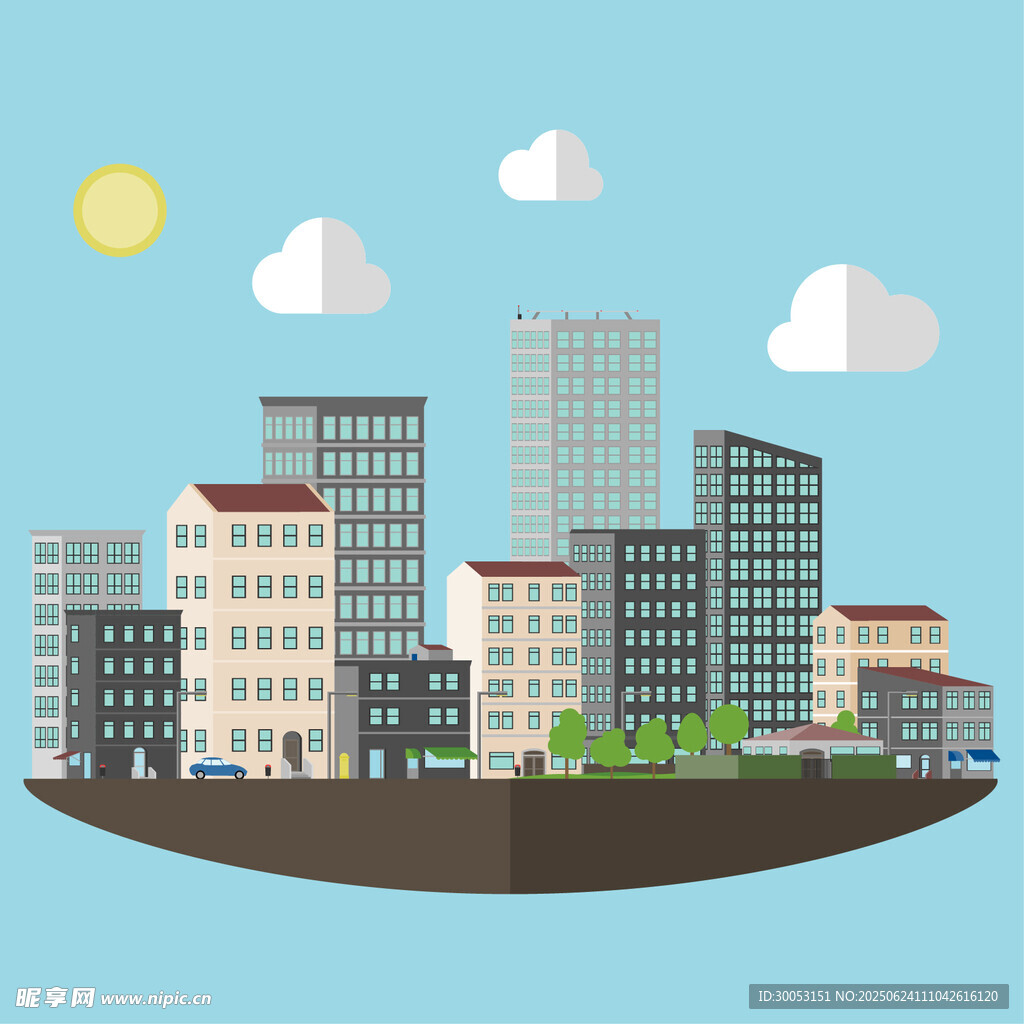 城市天際線現代建筑景觀