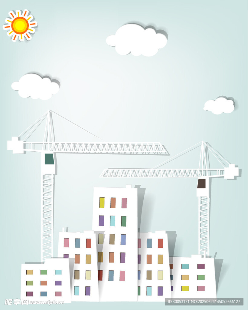 城市建設(shè)中的起重機(jī)與建筑