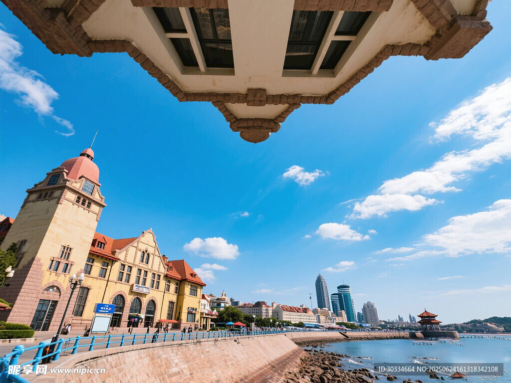 海濱城市美麗建筑風(fēng)景