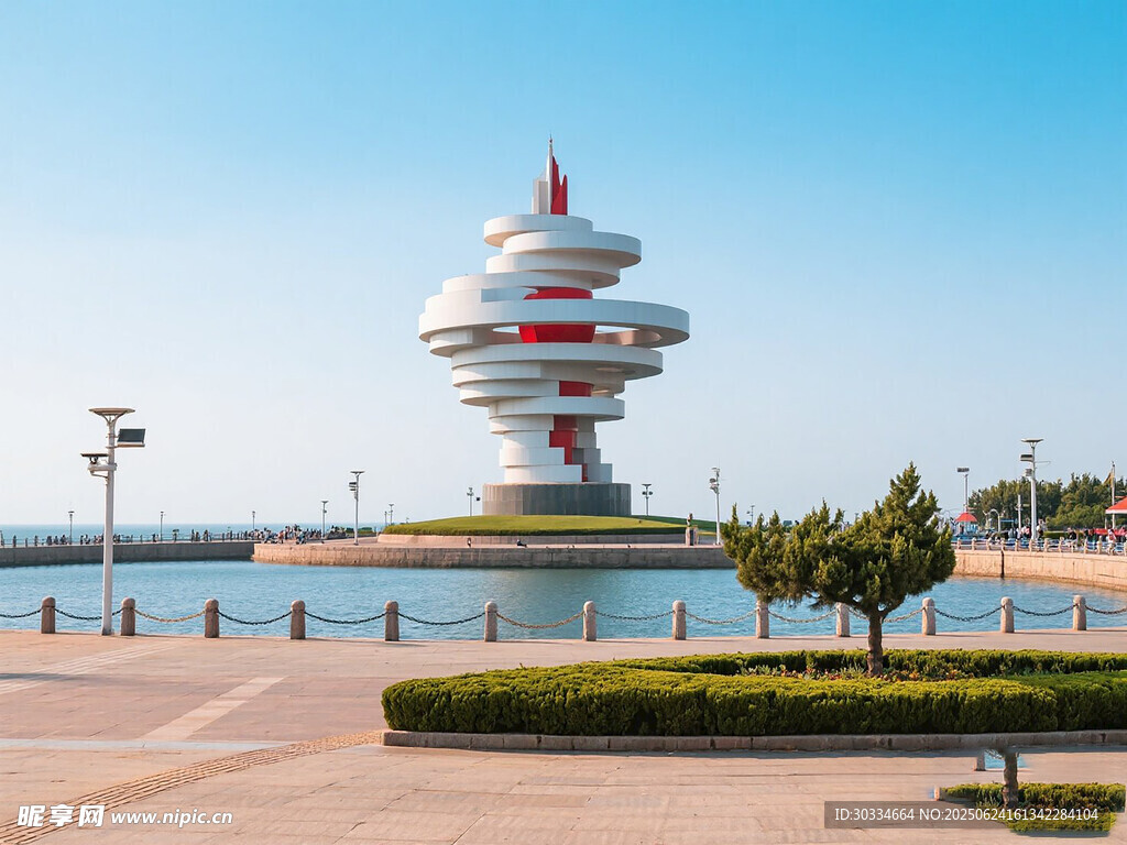 海邊獨特造型的觀景塔