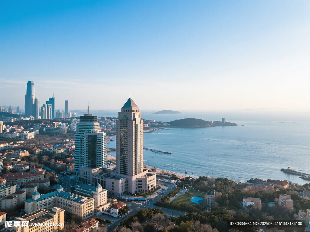 青島城市天際線與海景
