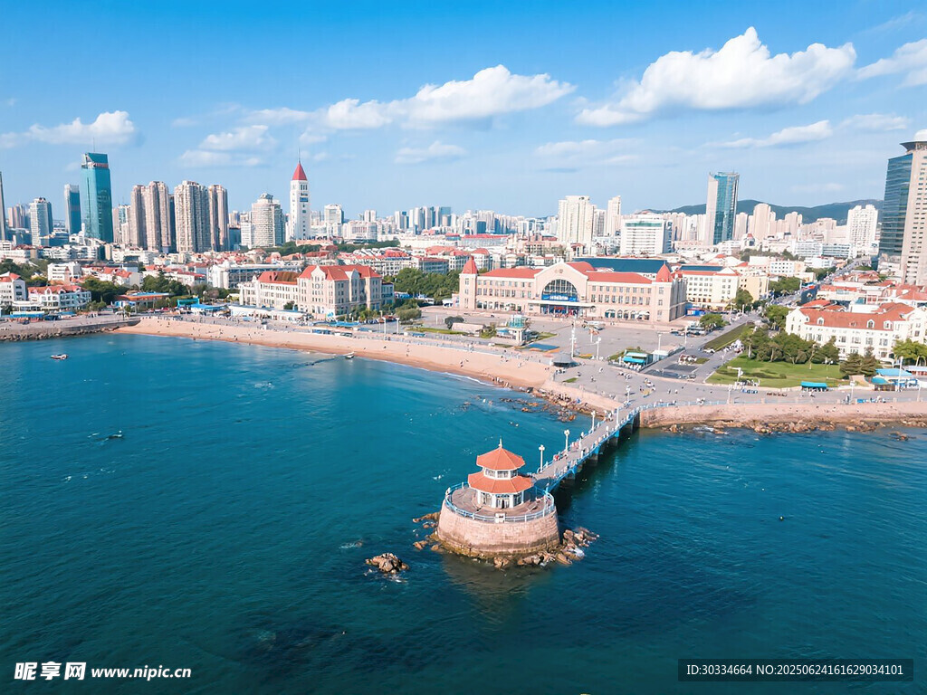 海濱城市美麗海岸線風光