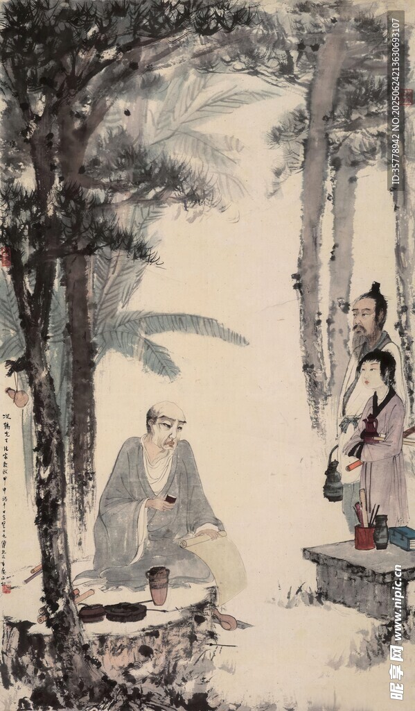 水墨人物場景