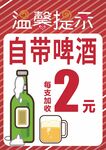 自帶啤酒每支2元優惠