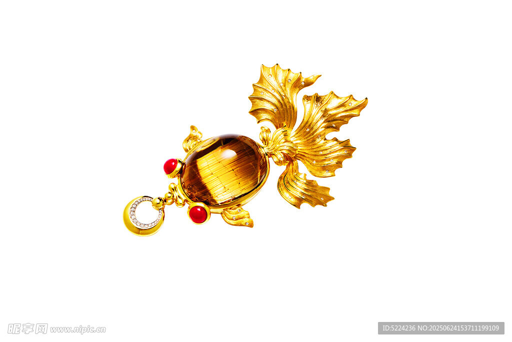 金發晶金魚花朵造型珠寶飾品