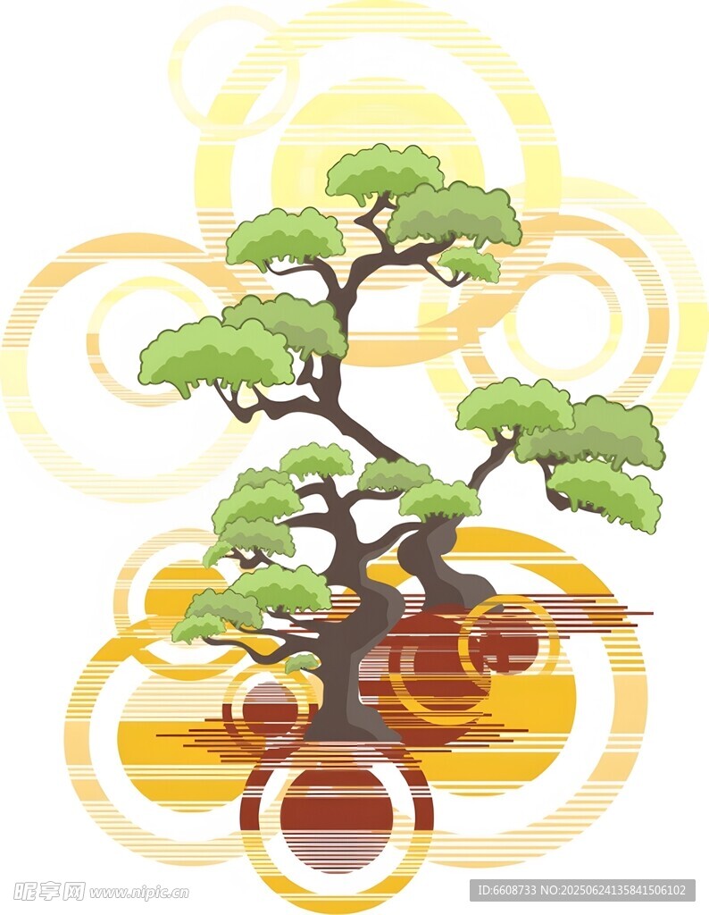 藝術盆景插畫