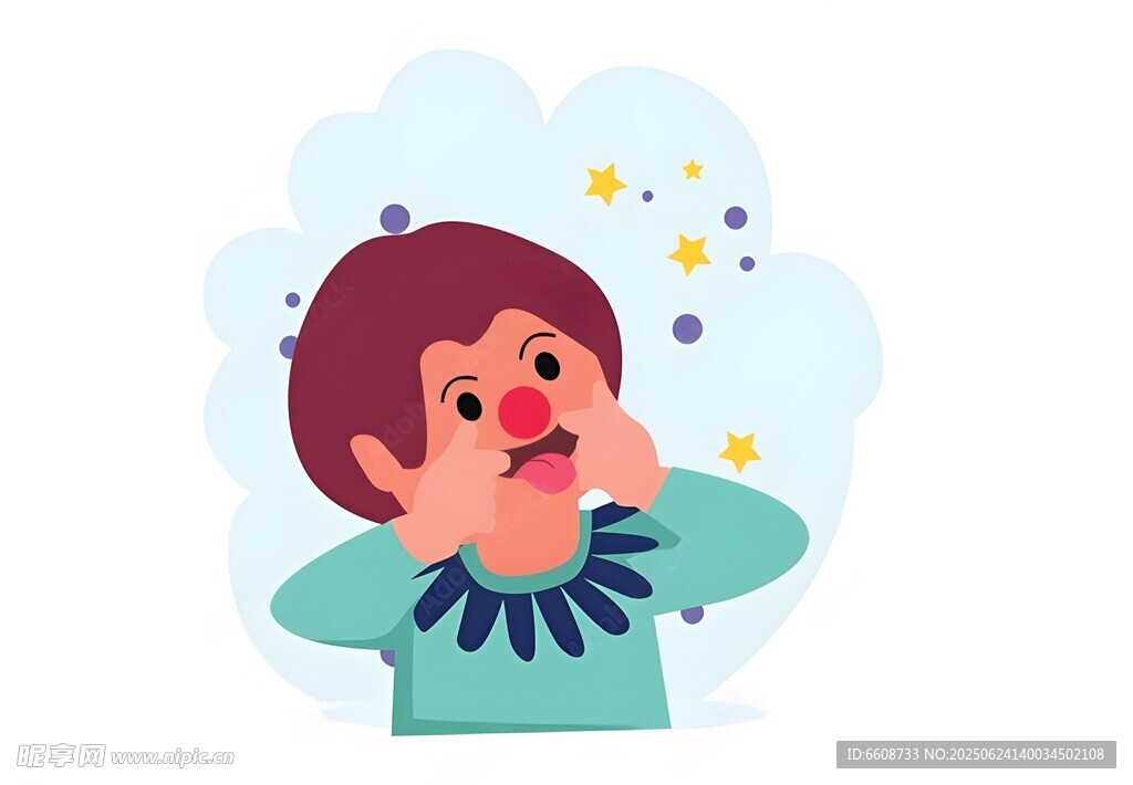 小丑裝扮的可愛小孩