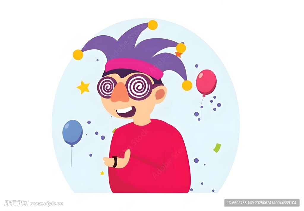 歡樂小丑形象插畫