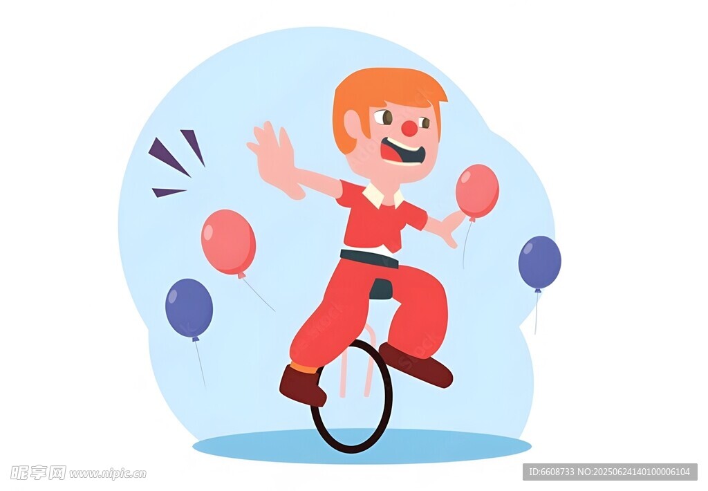 獨(dú)輪車上的歡樂(lè)小丑
