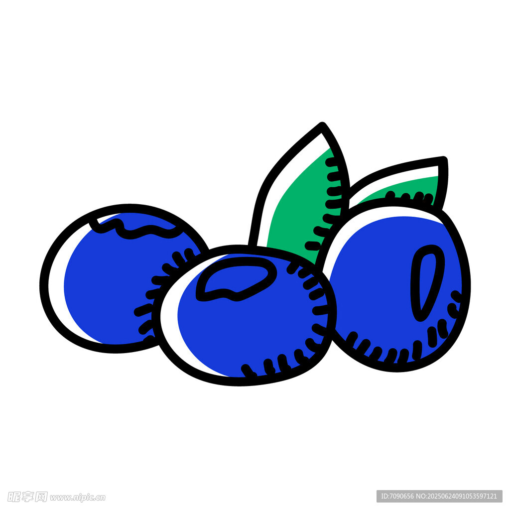 手繪藍(lán)莓插畫