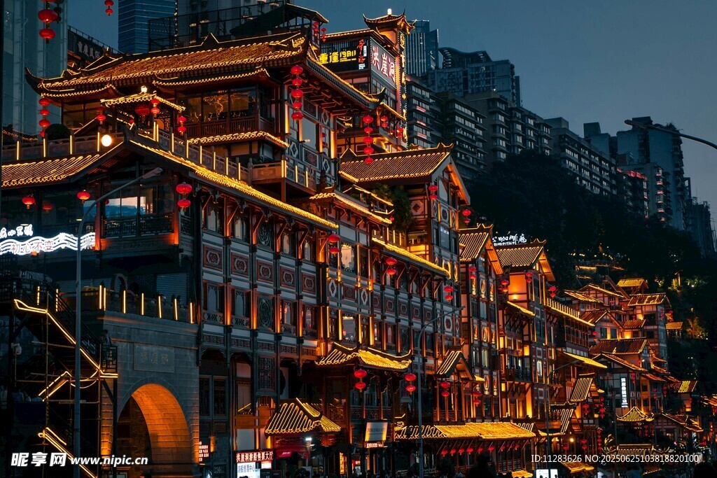 重慶洪崖洞夜景璀璨