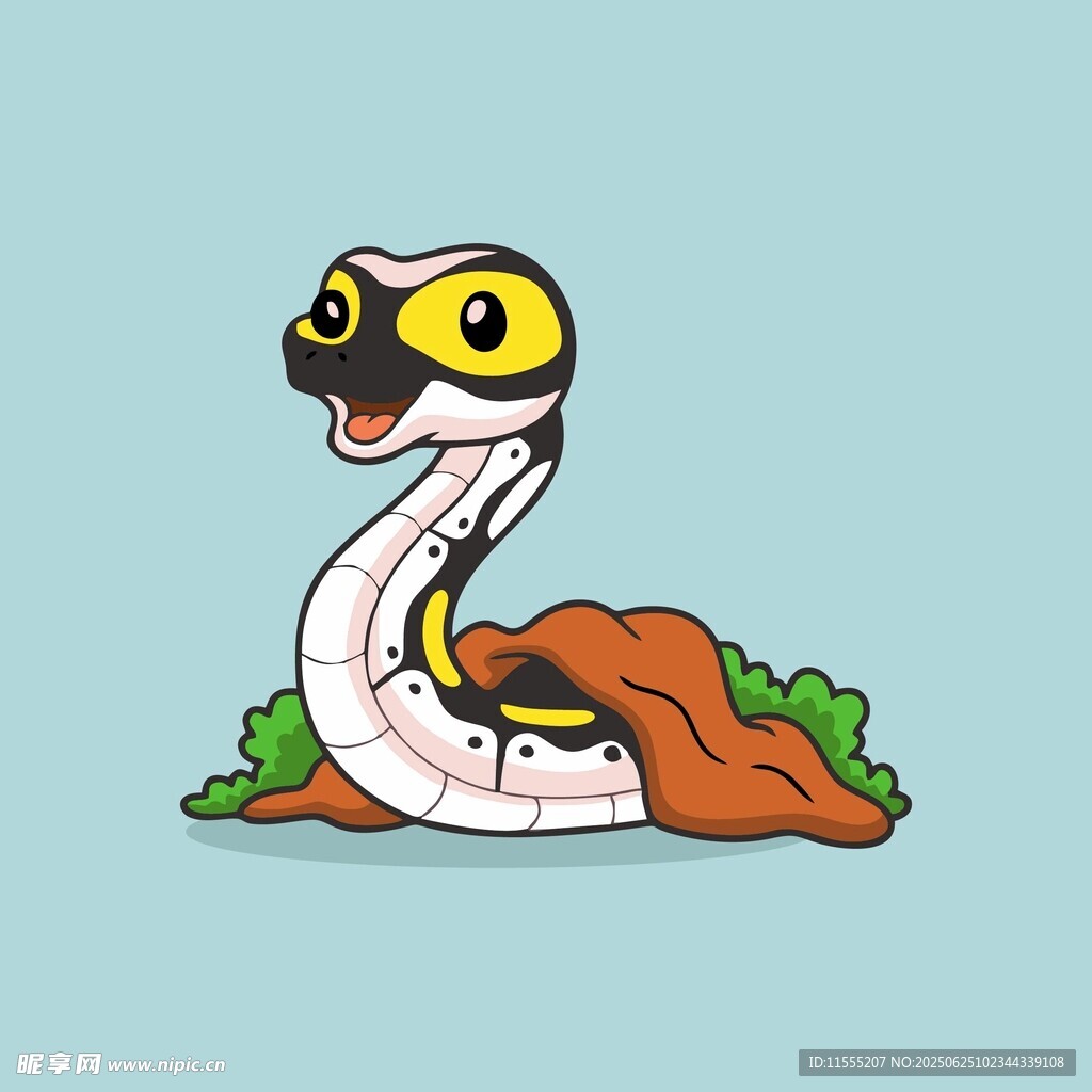 卡通眼鏡蛇形象插畫