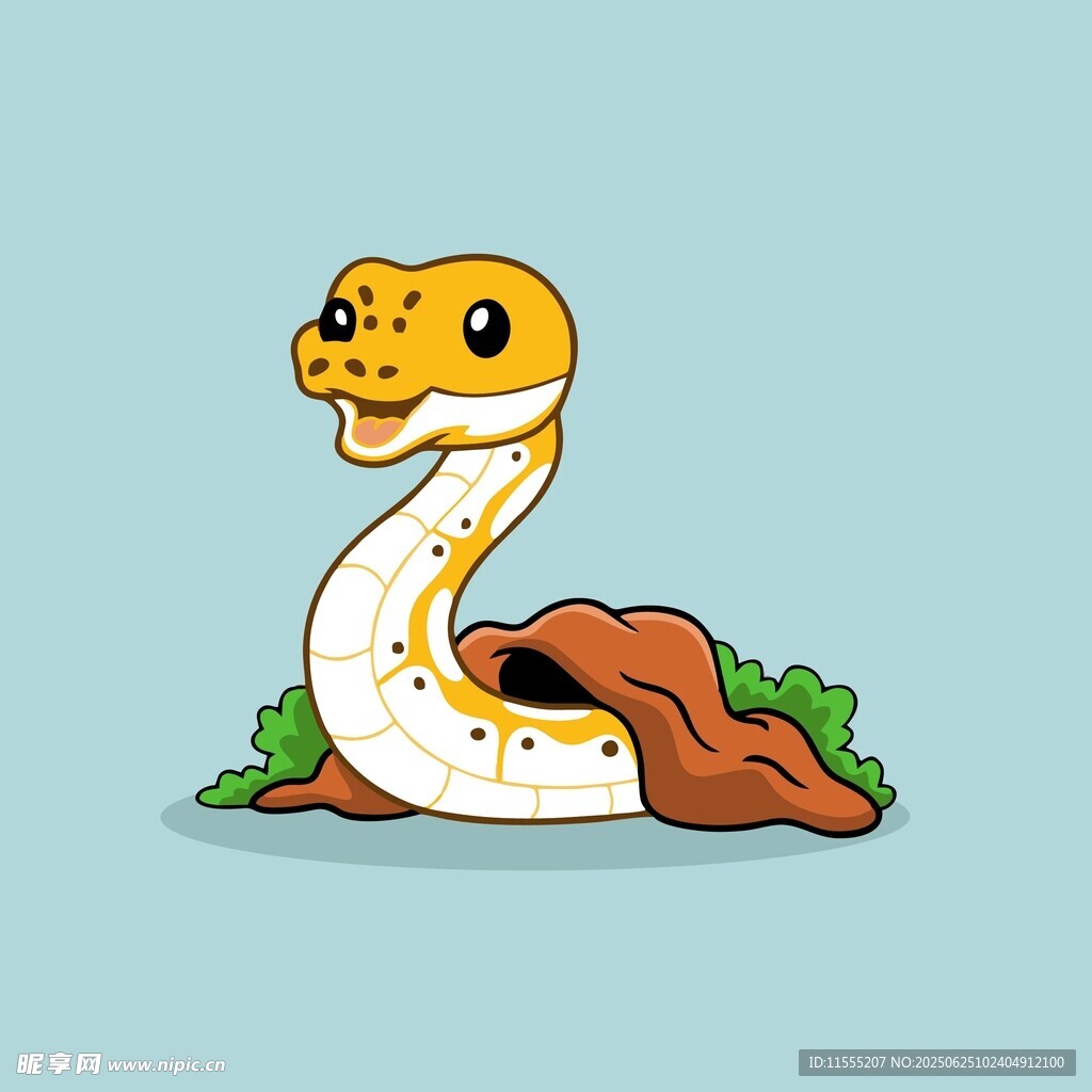 可愛卡通蛇形象插畫