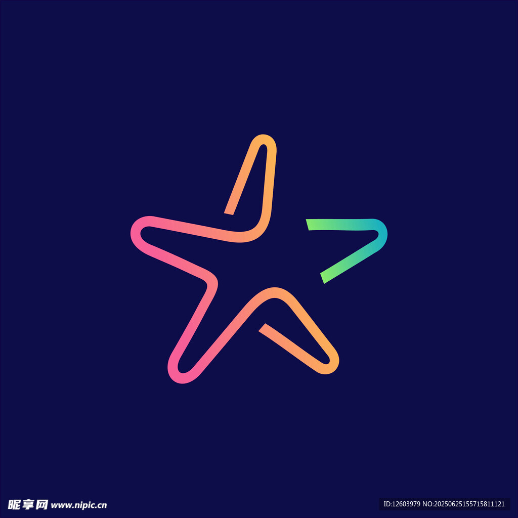 彩色海星簡(jiǎn)約圖標(biāo)