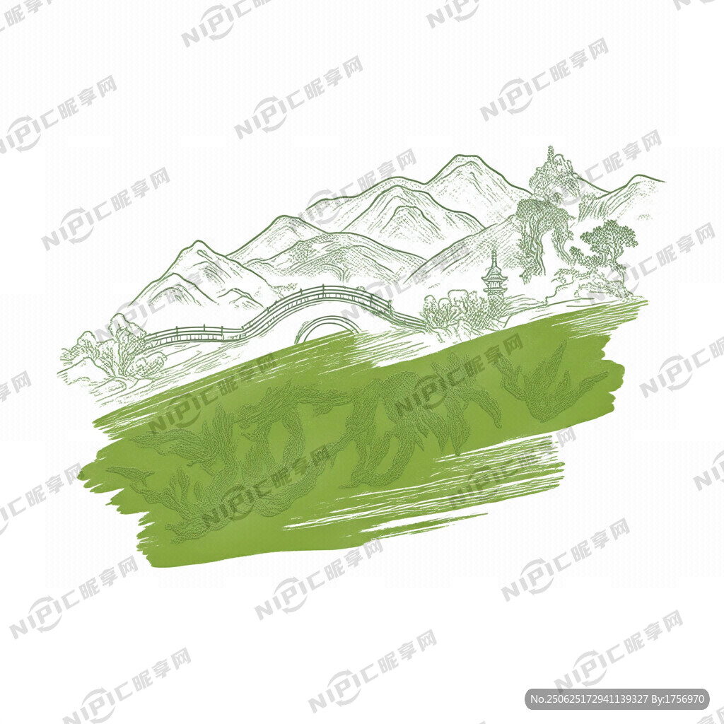 杭州西湖元素 