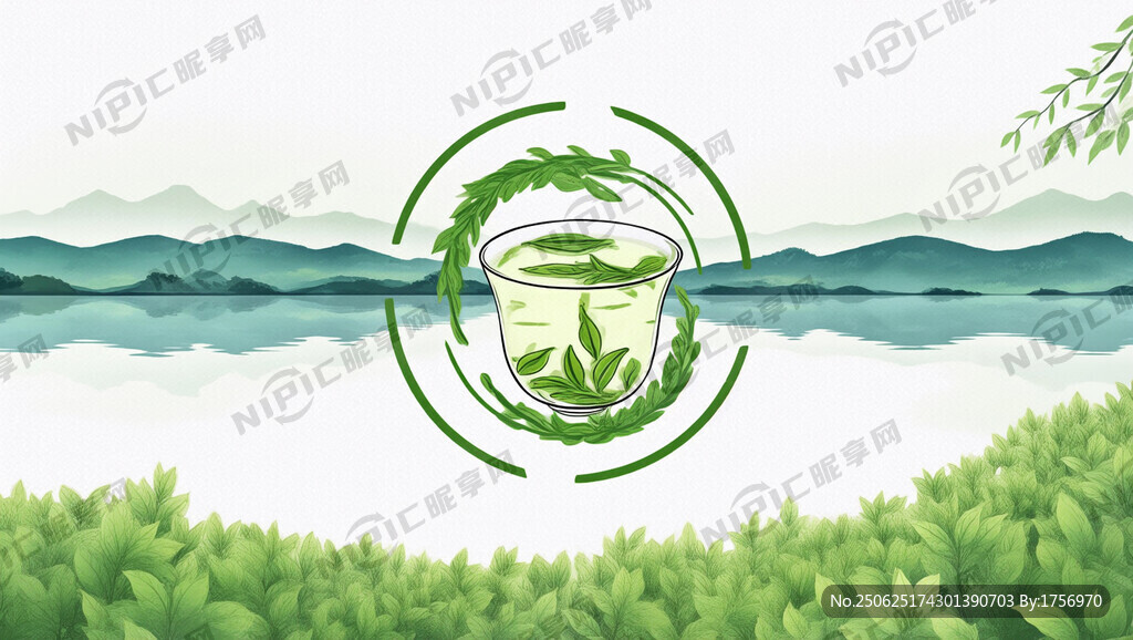 杭州西湖龍井茶的圖騰