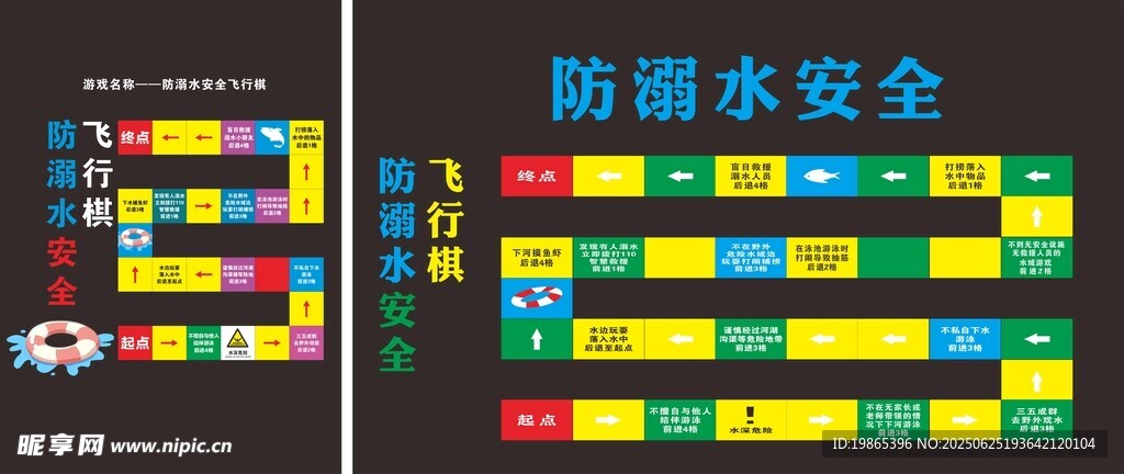 學校預防溺水安全飛行棋