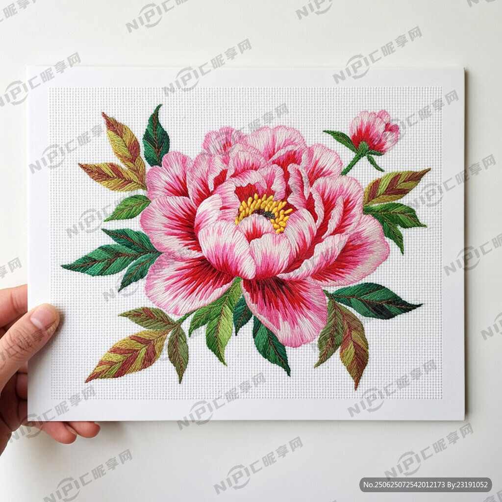繡花  花卉花朵   色彩鮮艷