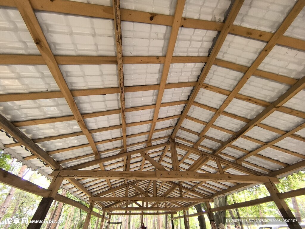 木質(zhì)結(jié)構(gòu)的室內(nèi)屋頂景觀