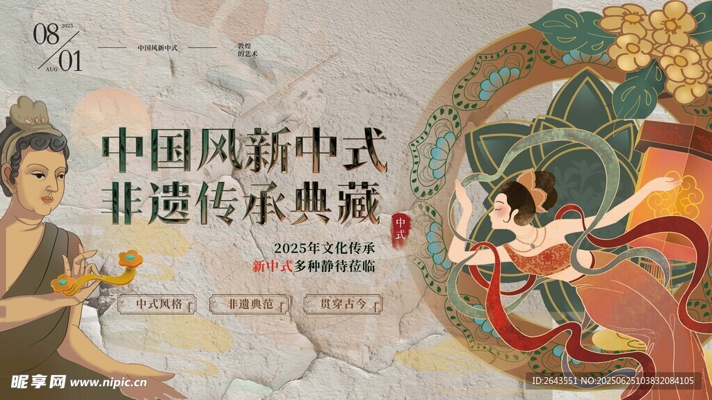 敦煌中國風(fēng)非遺文化活動(dòng)展板