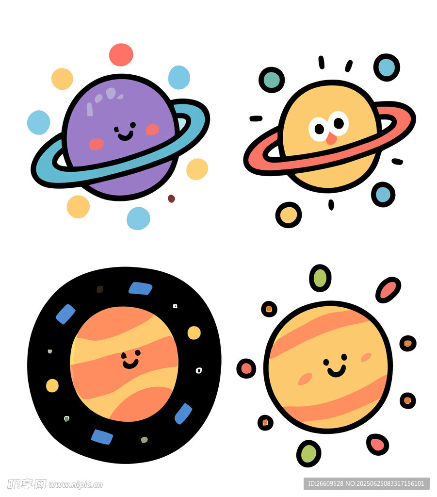 手繪宇宙星球
