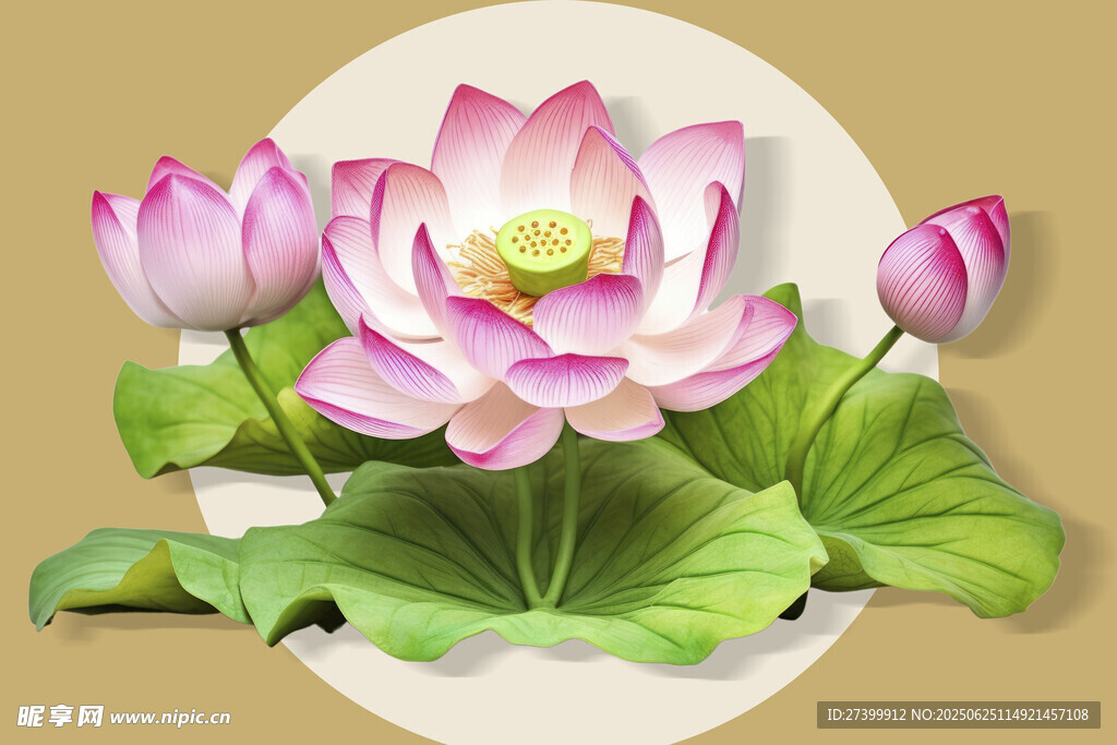荷花插畫