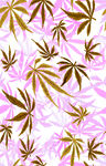 粉色背景金色棕櫚葉圖案