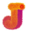 毛絨質(zhì)感字母J