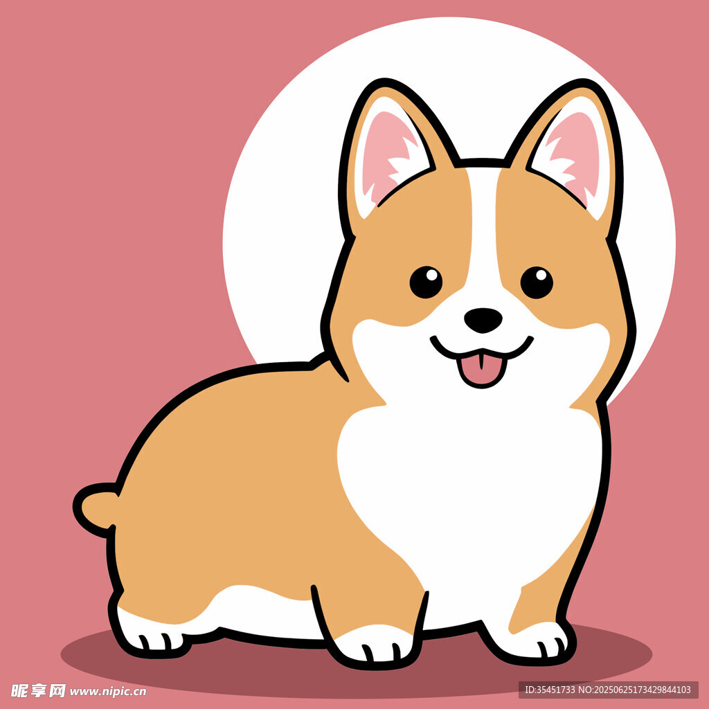 可愛柯基犬卡通形象