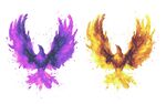 水彩鳳凰圖案